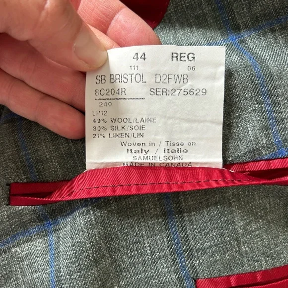 Samuel Sohn Men's Blazer. Size 44 (chest) Reg 6